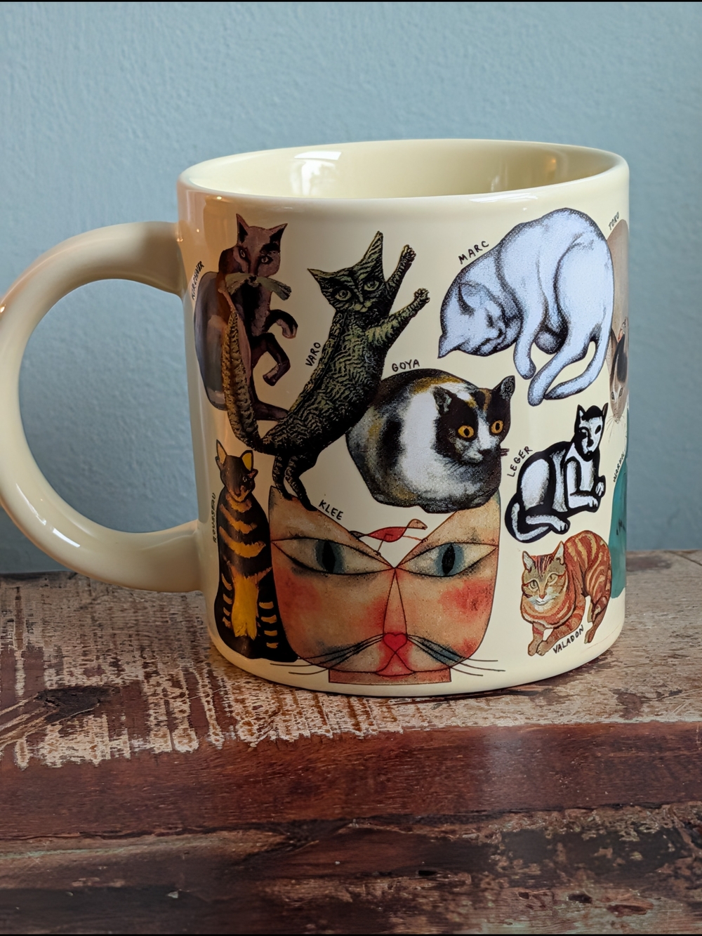 The Artistic Cat Art Mug - Cream Cat Design, The Unemployed Philosophers Guild